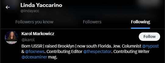 Linda Yaccarino Twitter Following 19