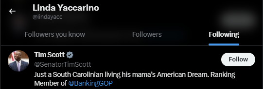 Linda Yaccarino Twitter Following 27