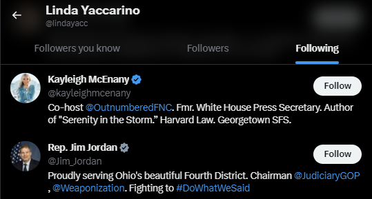 Linda Yaccarino Twitter Following 30