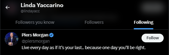 Linda Yaccarino Twitter Following 38