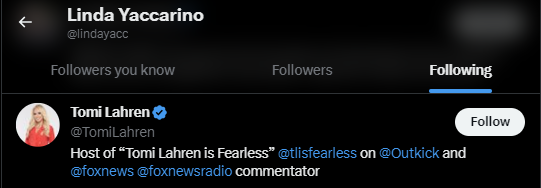 Linda Yaccarino Twitter Following 48
