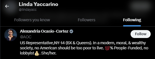 Linda Yaccarino Twitter Following 53