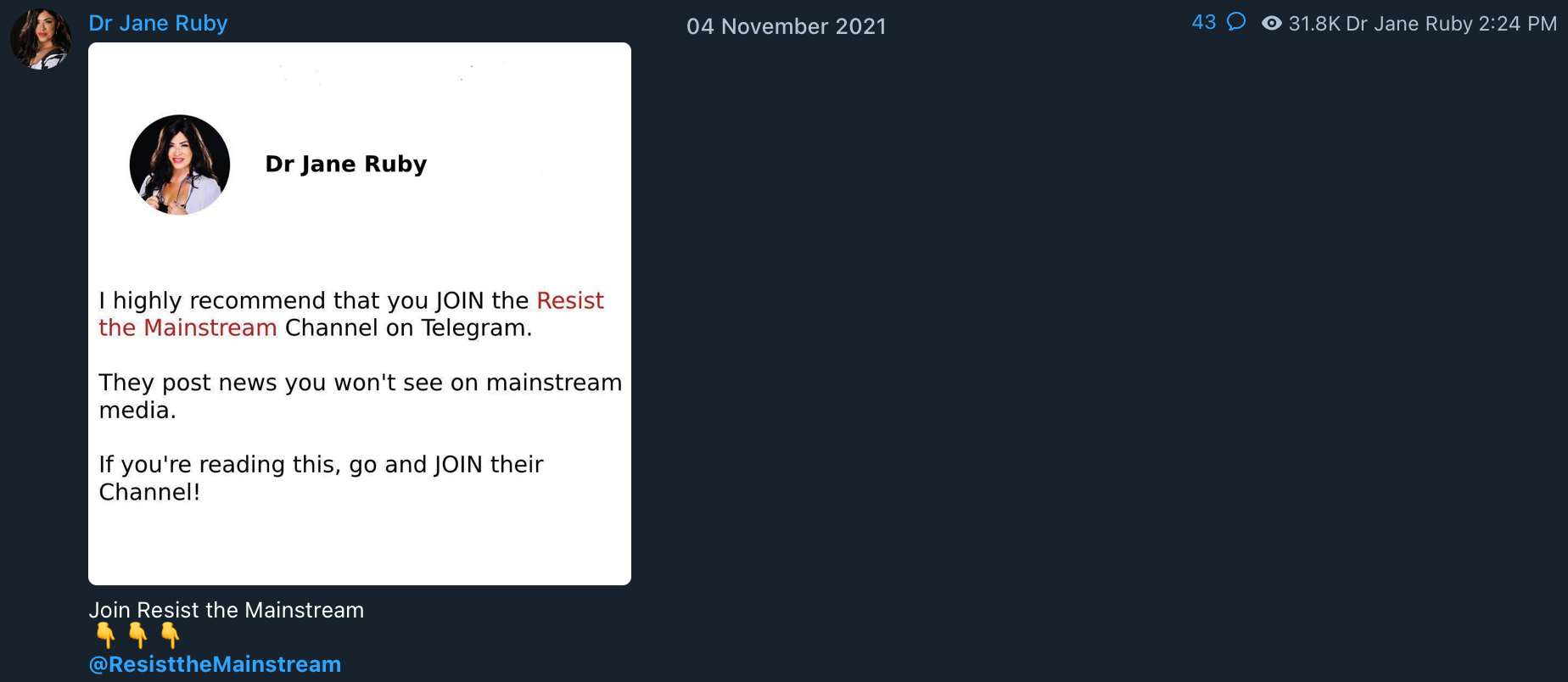 Jane Ruby RTM promotion