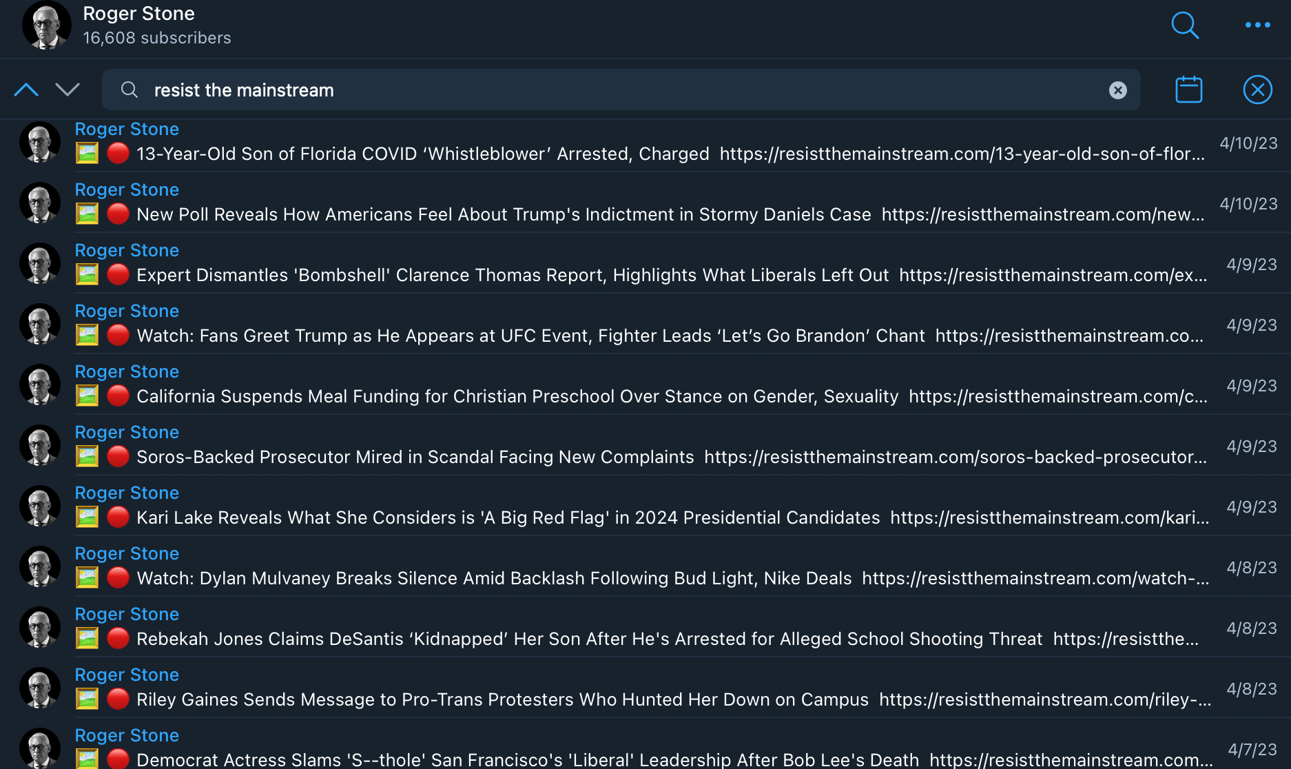 Roger Stone RTM link promotions