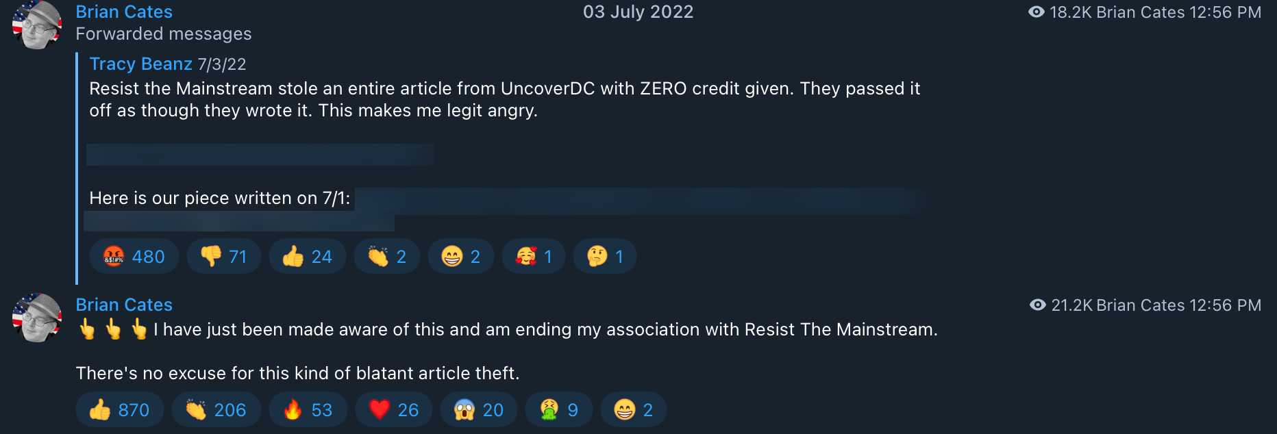 Brian Cates RTM criticism