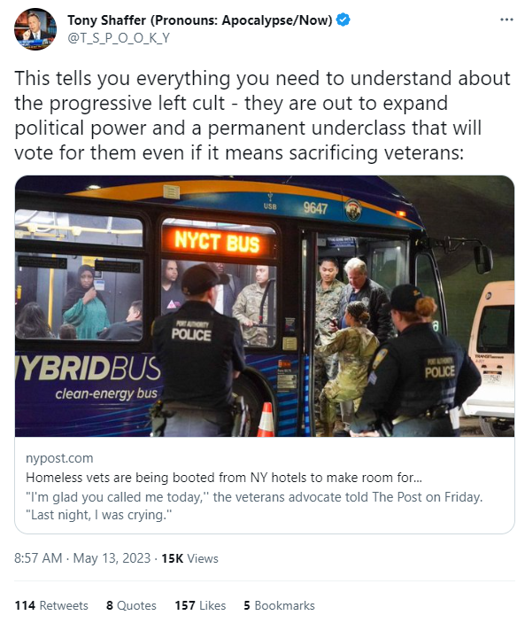 This tells you everything you need to understand about the progressive left cult - they are out to expand political power and a permanent underclass that will vote for them even if it means sacrificing veterans: