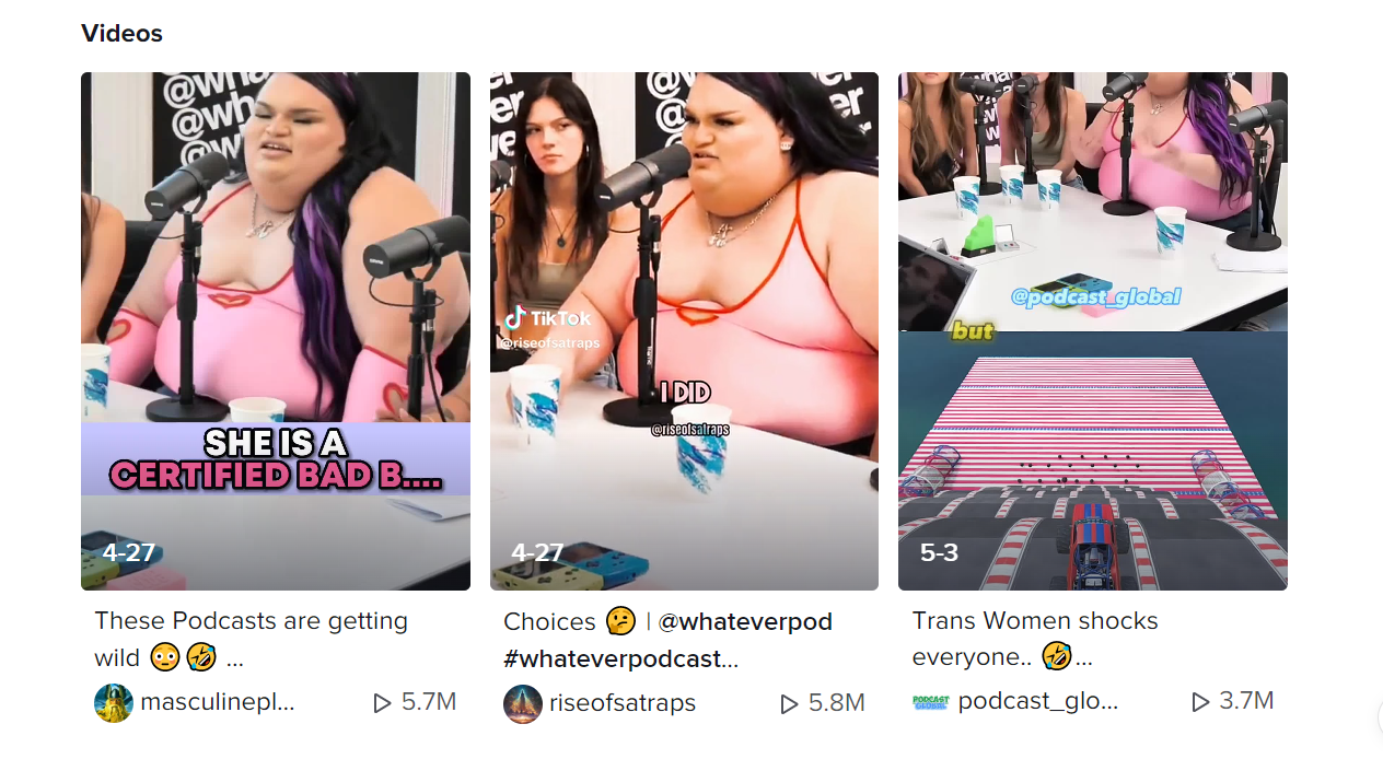 image of clips of the Whatever podcast with 1 million+ views