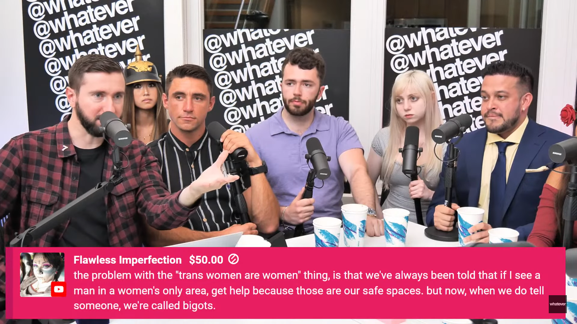 image of anti-trans super chat on the Dating Talk podcast