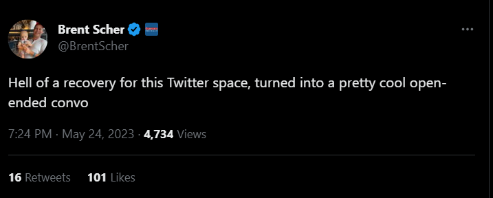 Brent Scher tweet defending DeSantis announcement