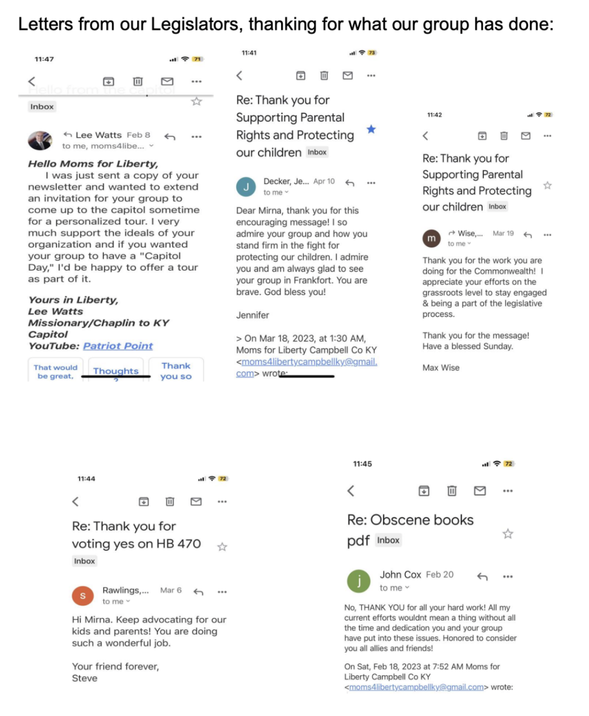 KY legislators messages of encouragement - M4L