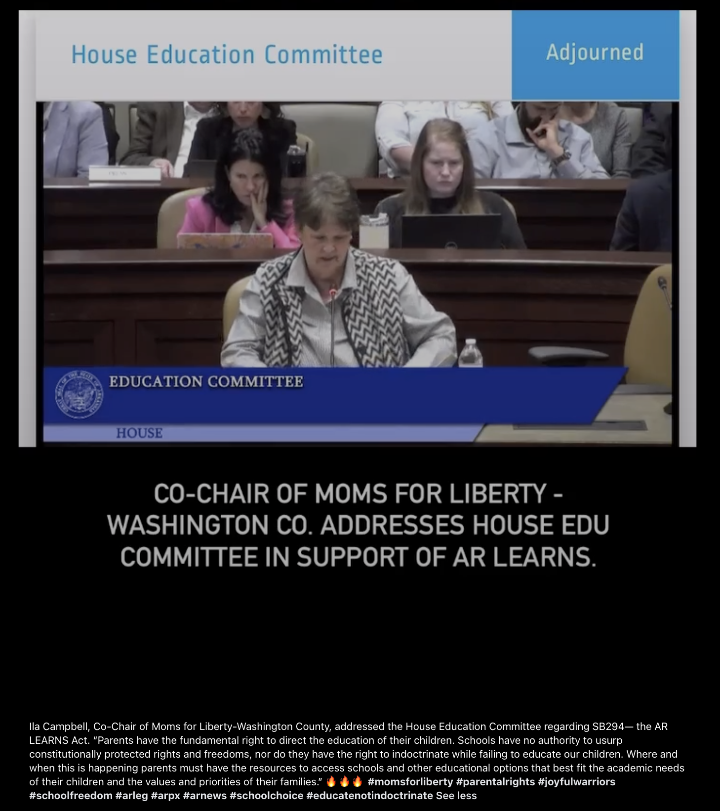M4L co-chair testified, AR