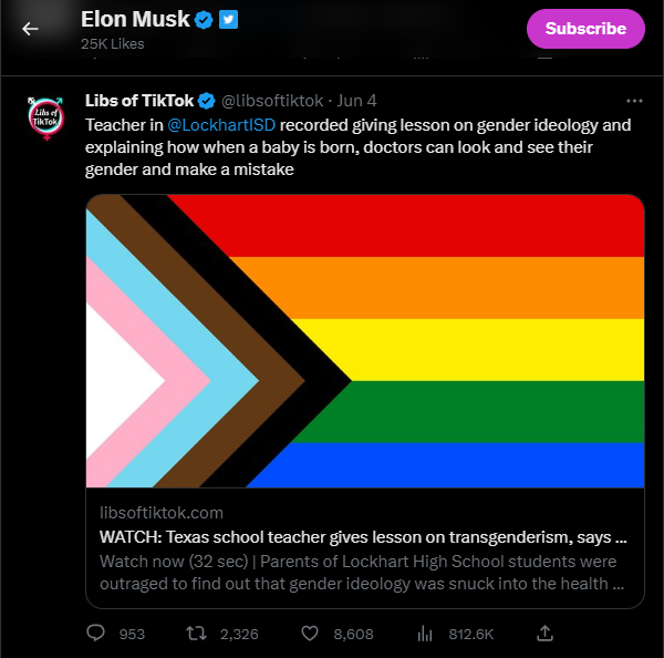 Elon Musk liking tweet from LoTT