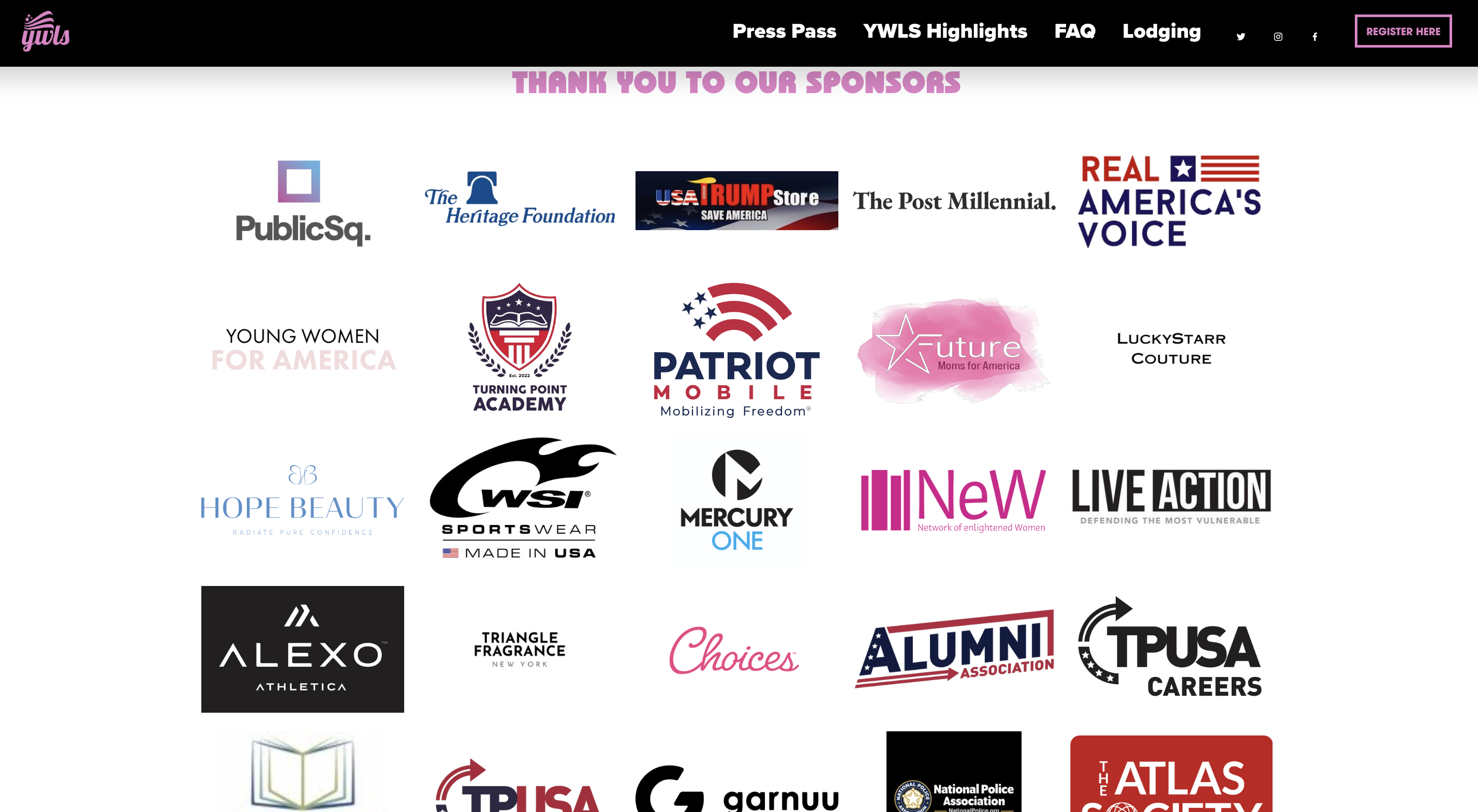 YWLS list of sponsors