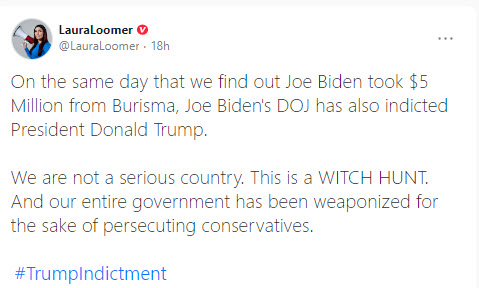  a screenshot of a post on GETTR from Laura Loomer