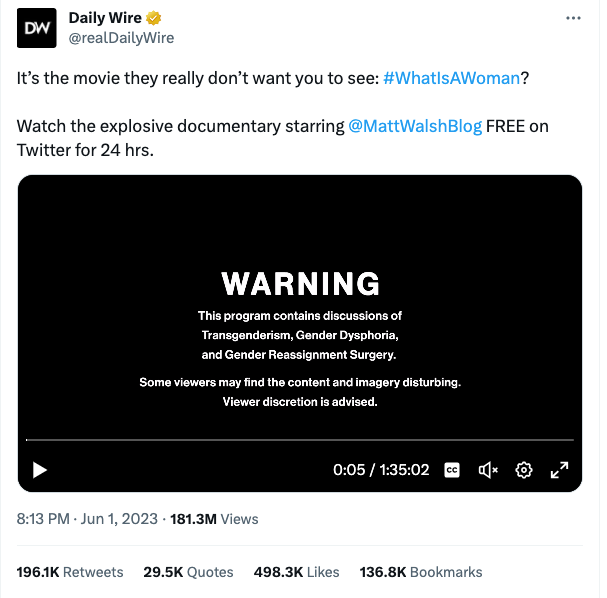 DW ad for What is a Woman on Twitter