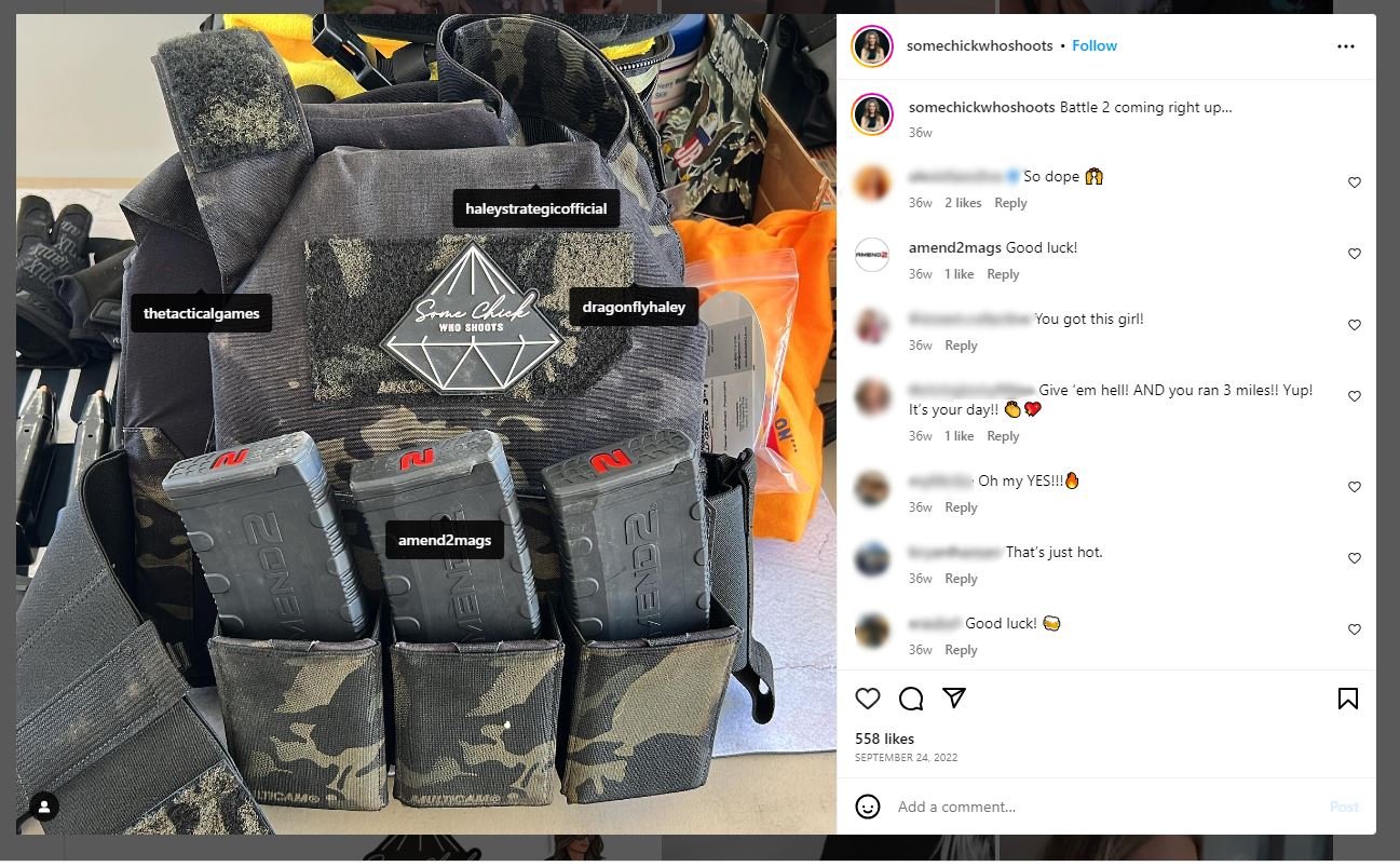 Roux promotes Amend2 magazines in tagged instagram post, caption reads "battle 2 coming right up"