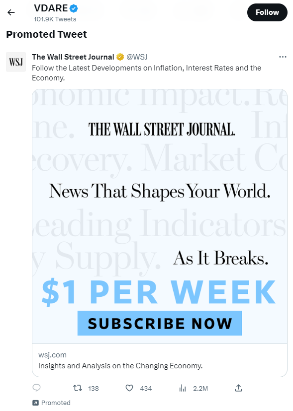 VDare Twitter ad: Wall Street Journal