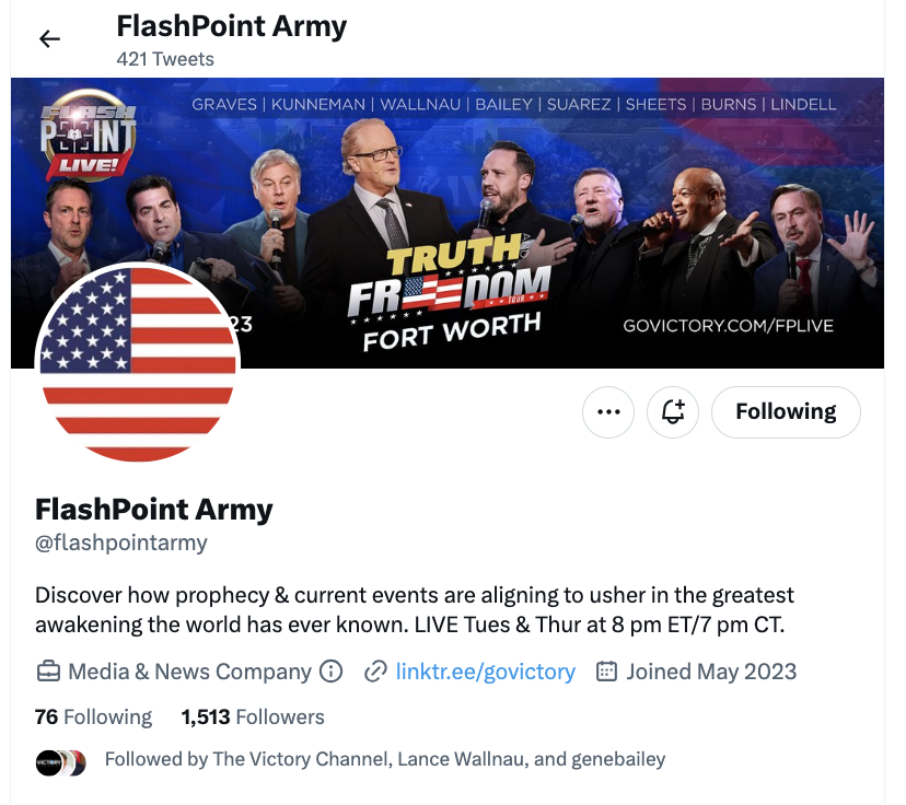 Flashpoint army twitter bio
