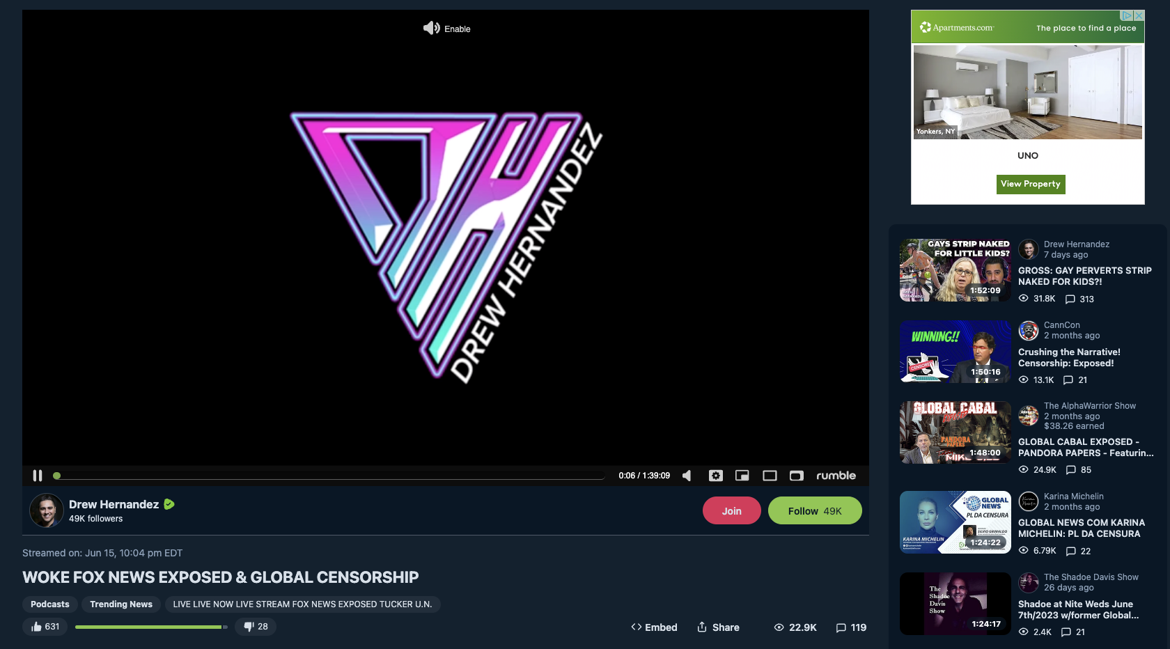 Apartments.com Rumble Ad