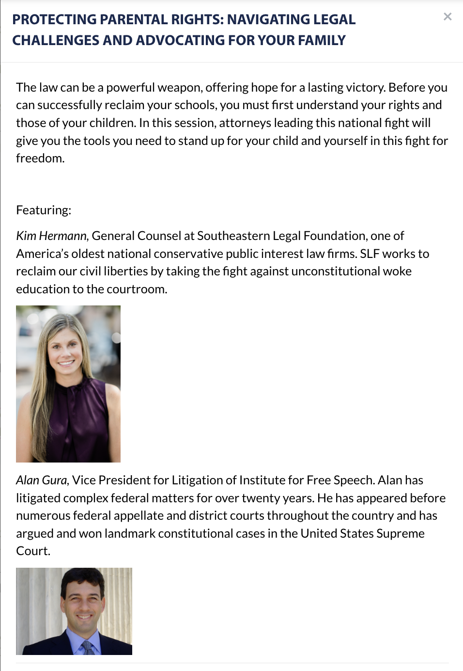 protecting your legal rights session