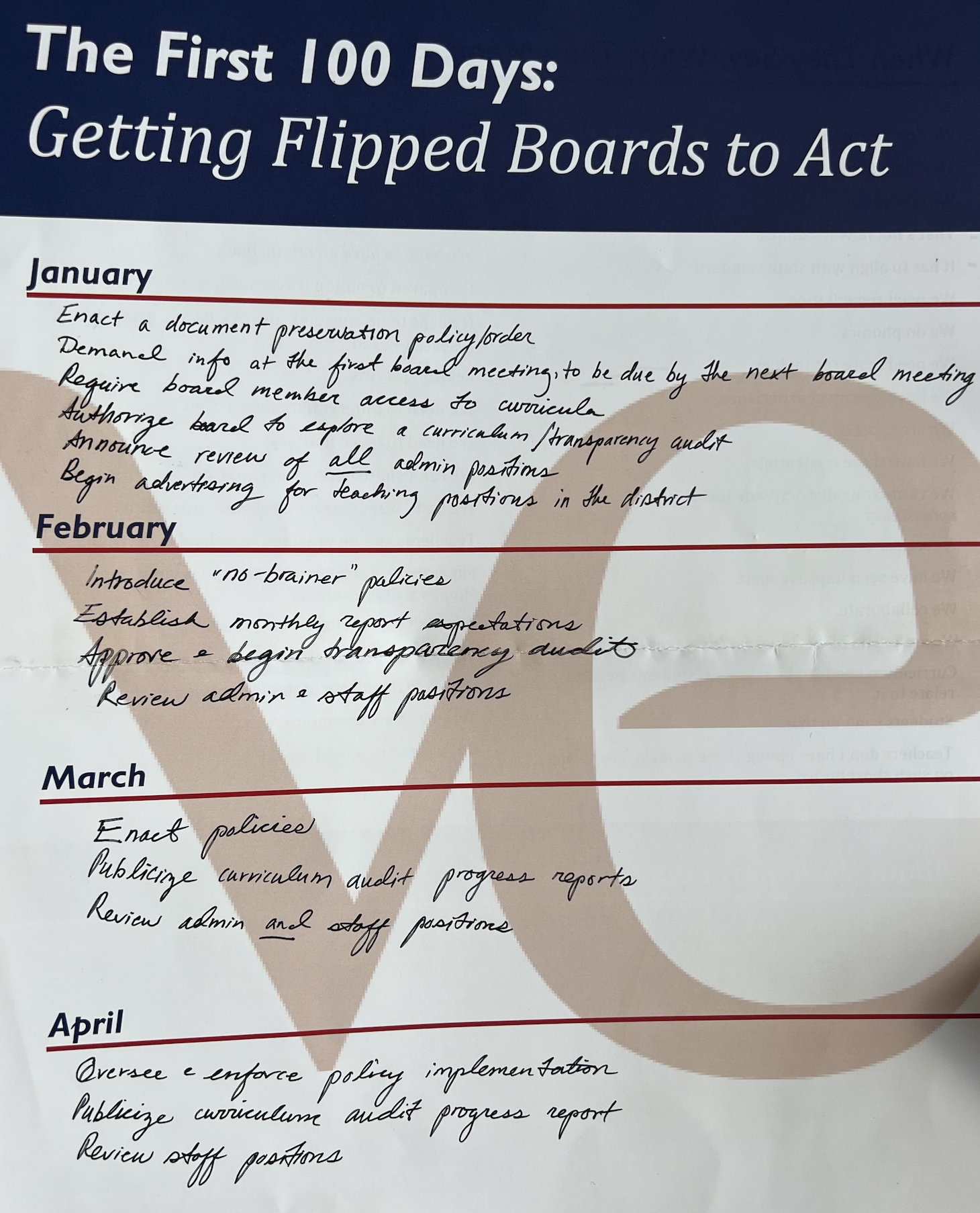 adams, first 100 days