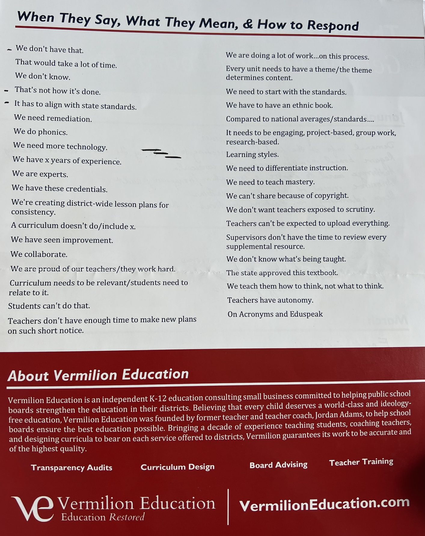 what they say + how to respond - adams