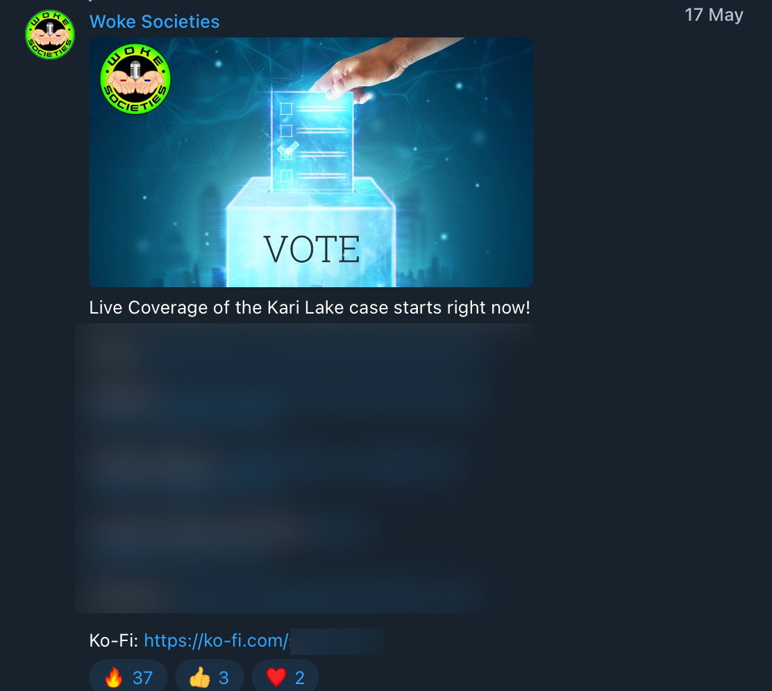 Woke Societies Ko-fi promotion