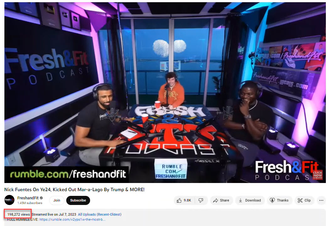 a screenshot of Fresh & Fit on YouTube 