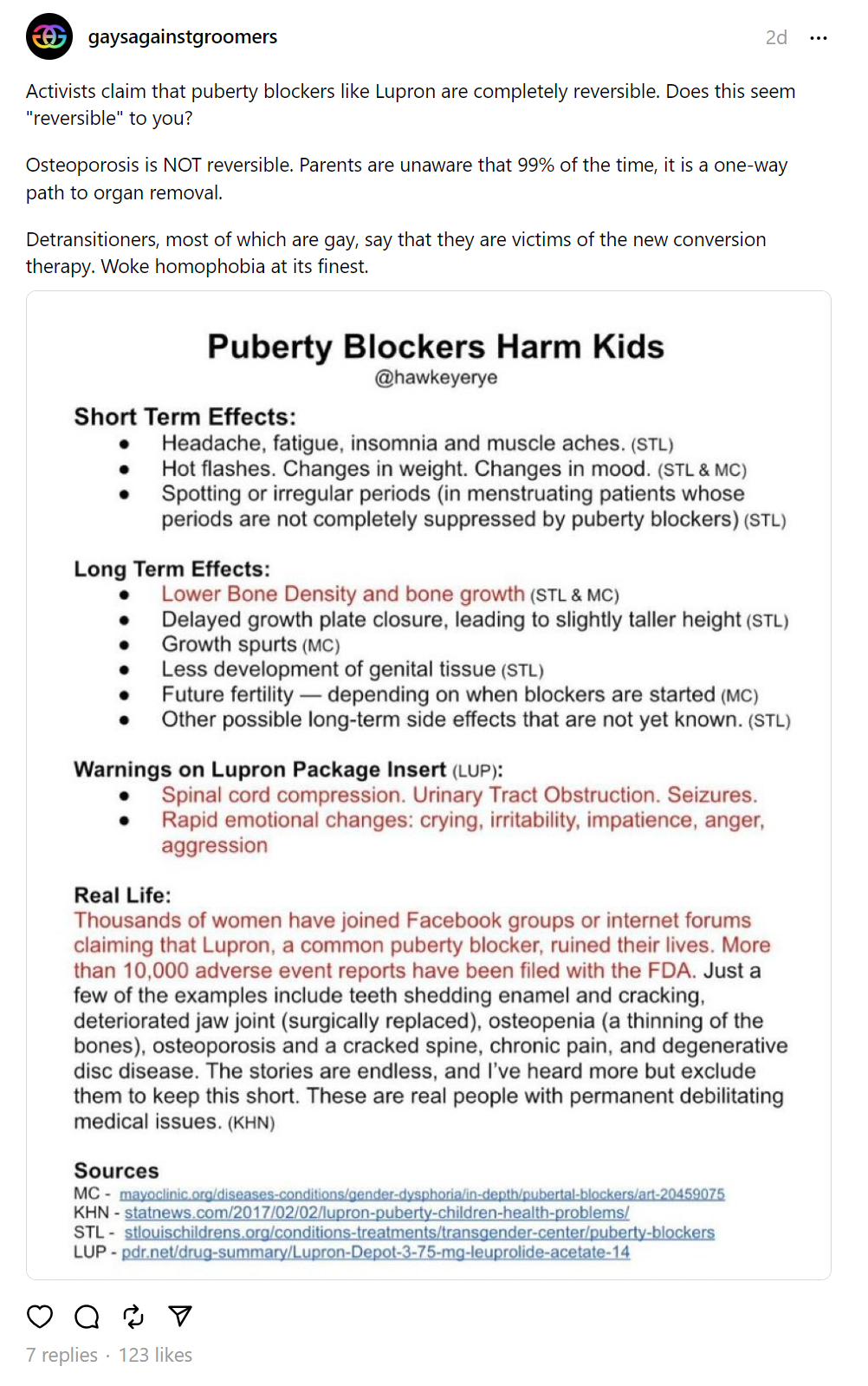 Gays Against Groomers thread embed