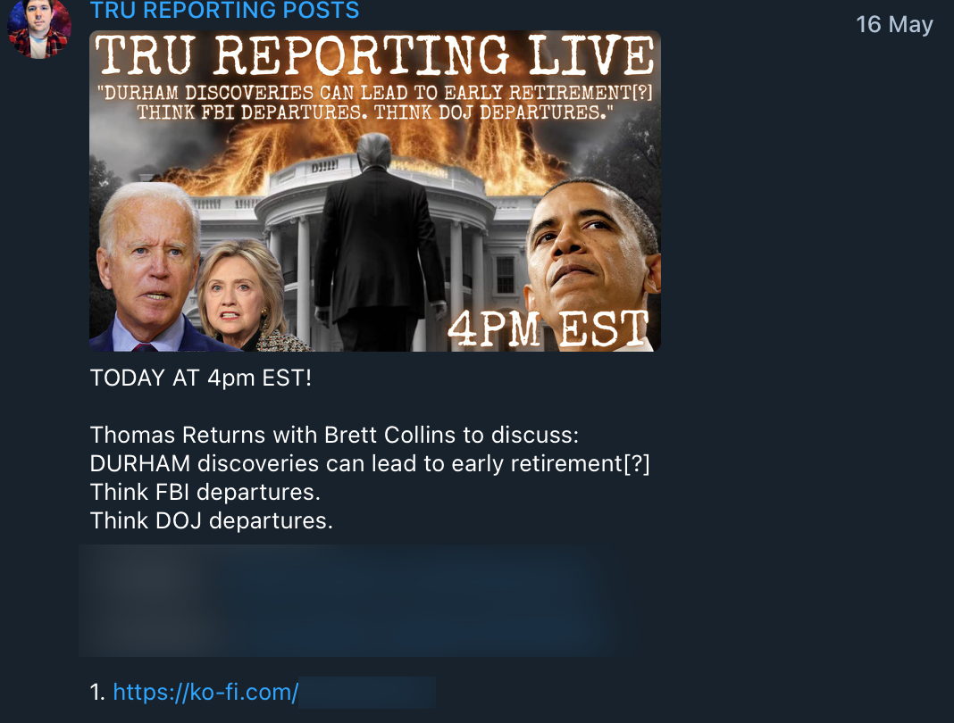 TRUReporting Ko-fi promotion