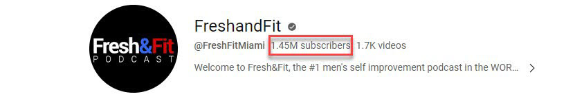 A screenshot showing F&F's YouTube subscribers