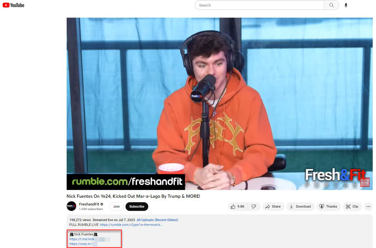 Fresh and Fit plugging Fuentes links