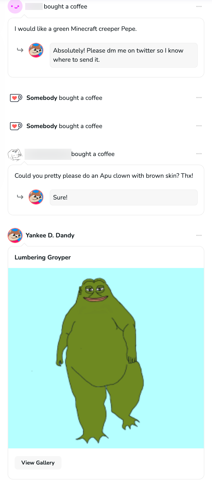 Groyper Ko-fi donor comments