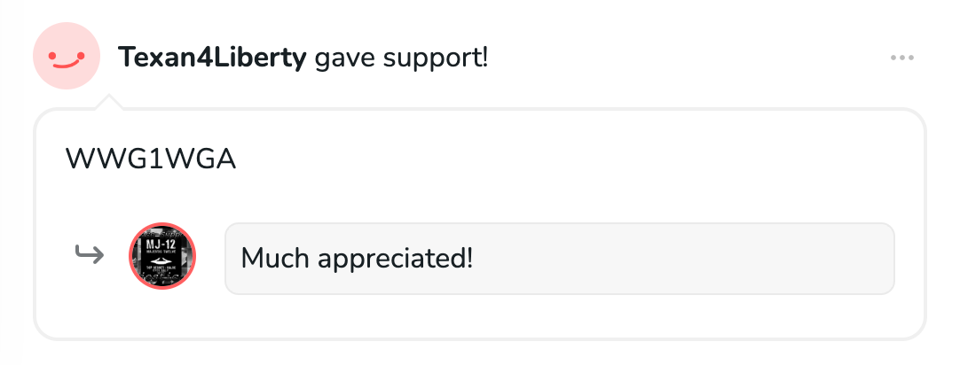 Majestic 12 HUB Ko-fi donor comment1