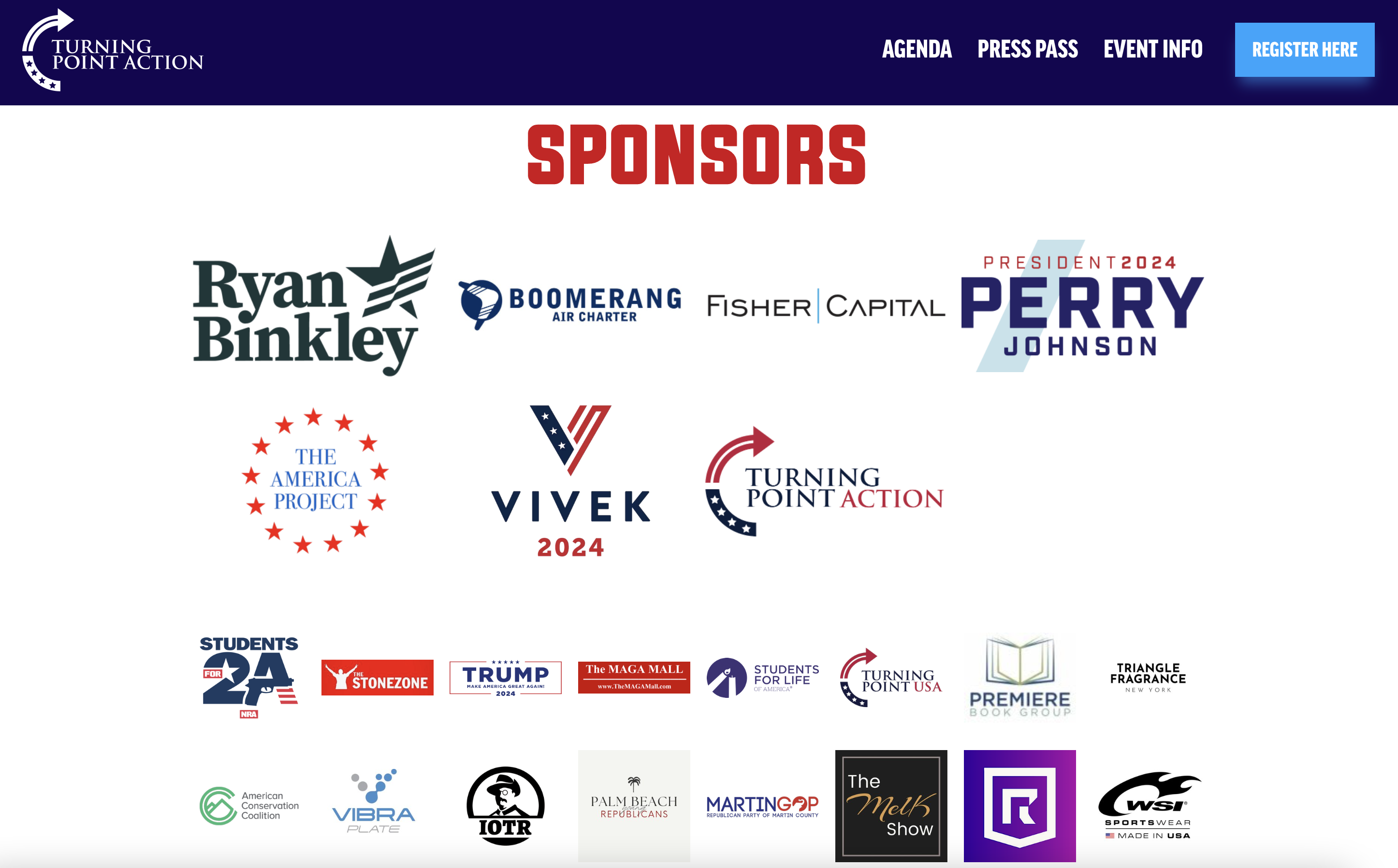 Mel K show is listed as a sponsor of Turning Point Action Conference 2023
