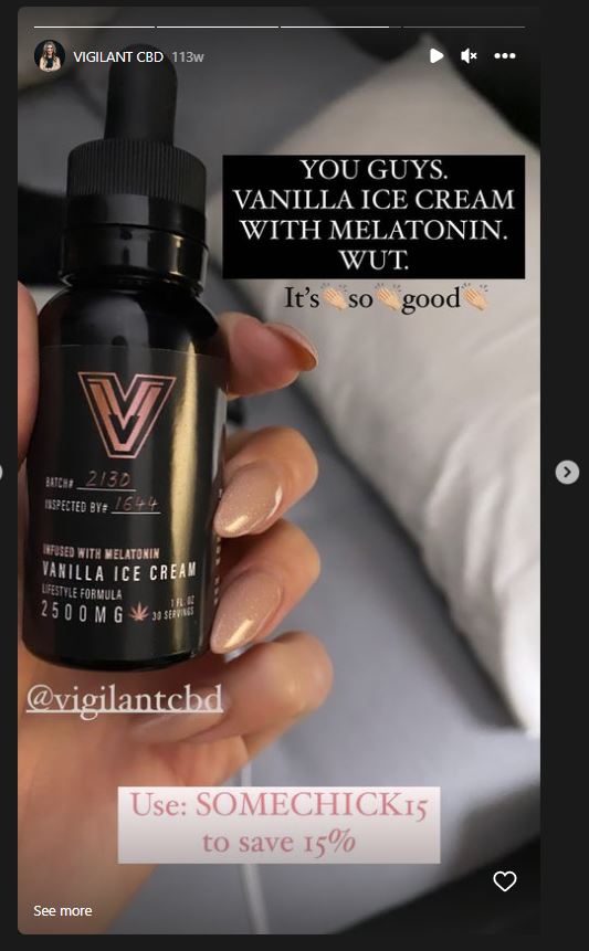 Roux promotes CBD brand Vigilant CBD without disclosing material relationship