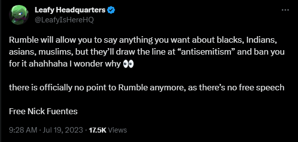 Leafy Rumble Twitter