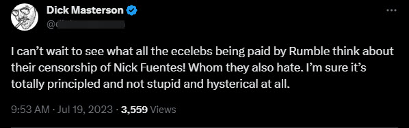 Dick Masterson on Rumble/Fuentes