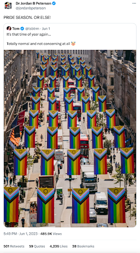 Jordan Peterson fearmongers about threat of pride