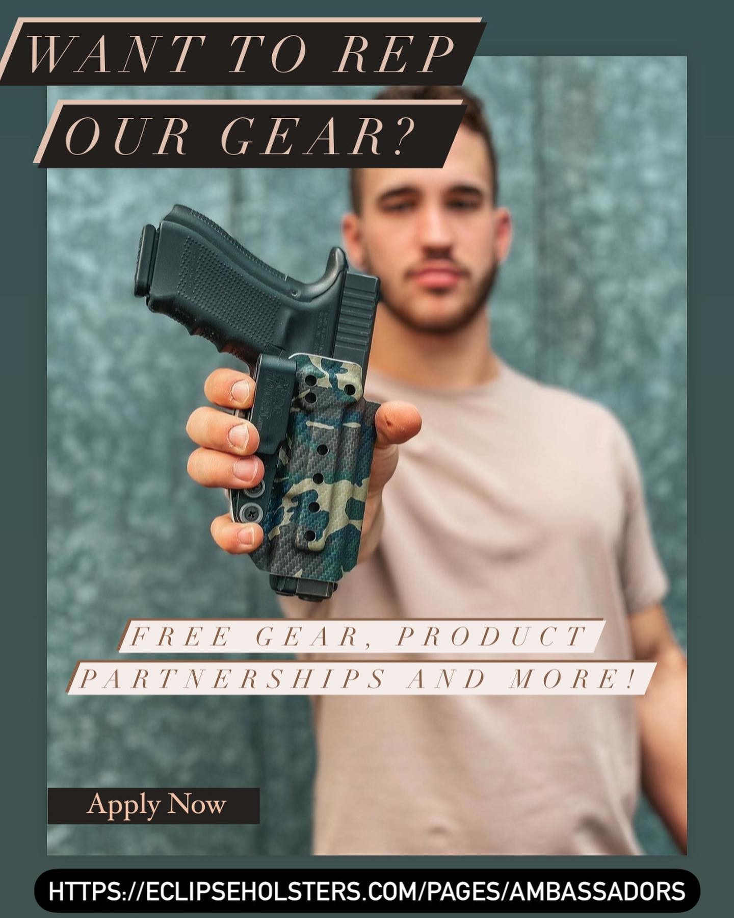 Screenshot from facebook advertising Eclipse Holsters ambassador program