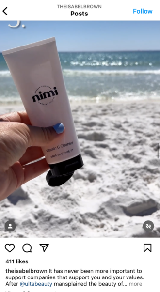 Brown's ad disclosure appears after the "more" button