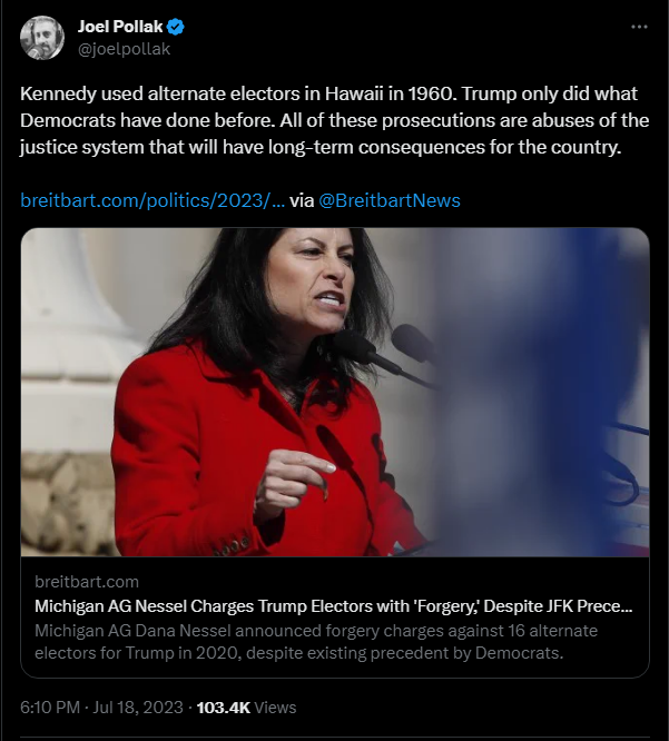 Joel Pollak bumping HI 1960 election claims