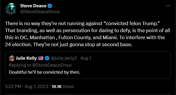 Steve Deace claiming indictment is '24 election interference