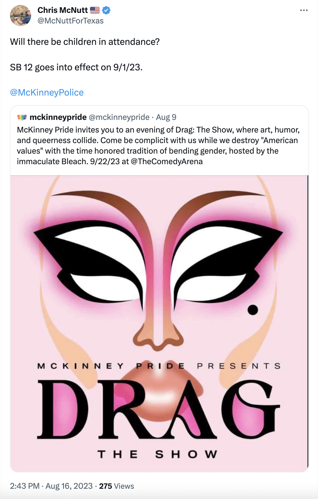 Will there be children in attendance?  SB 12 goes into effect on 9/1/23.