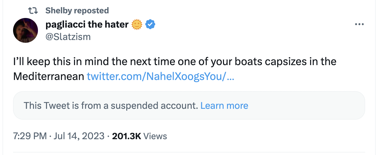 I'll keep this in mind the next time one of your boats capsizes in the Mediterranean