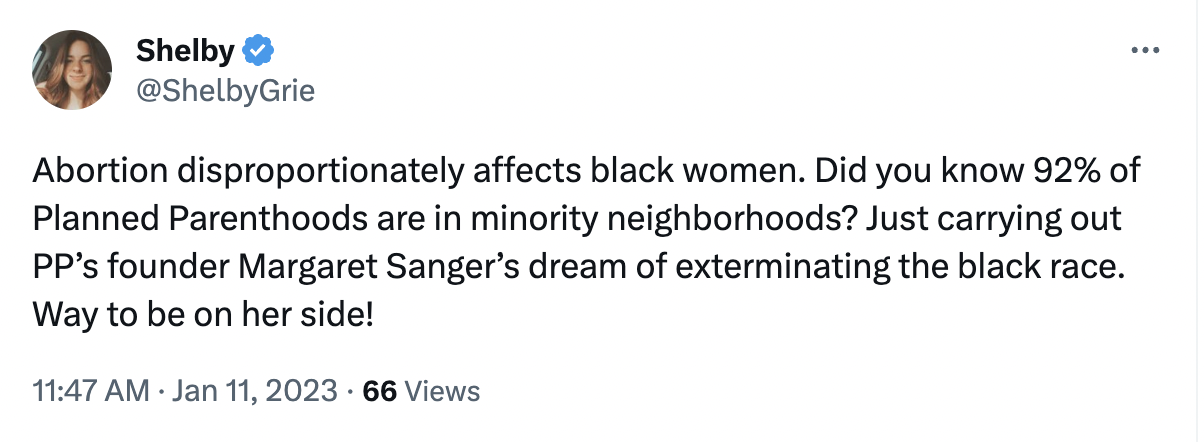 Abortion disproportionately affects black women. Did you know 92% of Planned Parenthoods are in minority neighborhoods? Just carrying out PP’s founder Margaret Sanger’s dream of exterminating the black race. Way to be on her side!