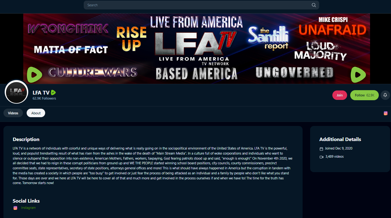 LFA TV Rumble about page 20230821