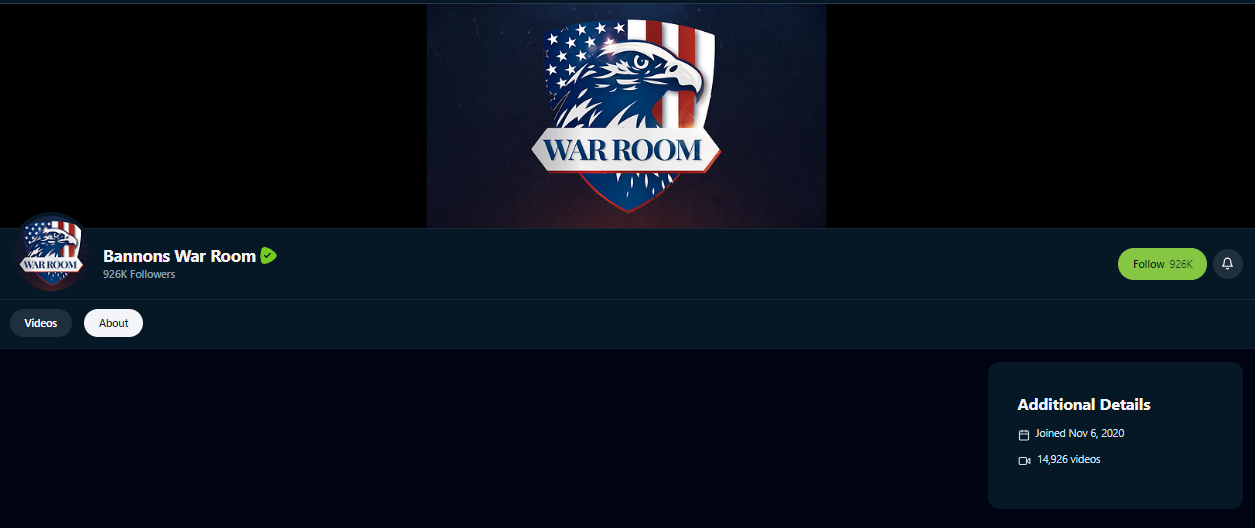 Bannons War Room Rumble About page 20230821