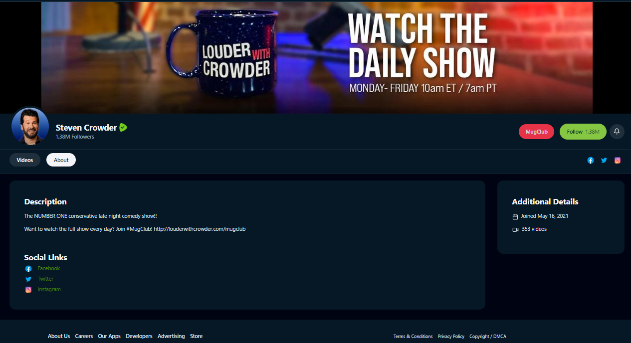 Crowder Rumble about page 20230821