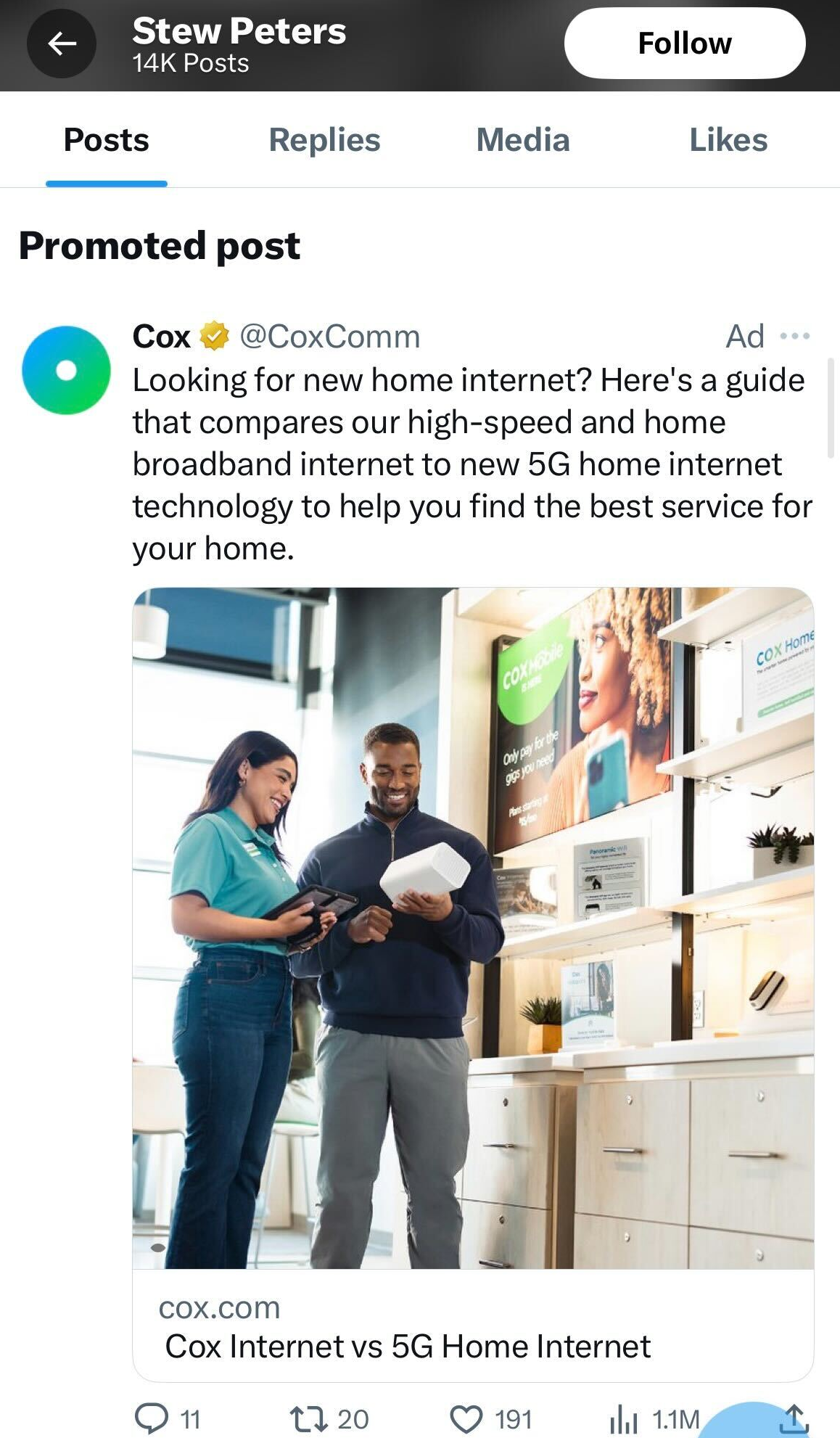 Stew Peters Cox Communications